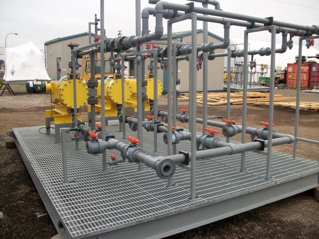 15ff. metering pumps - medium sized steel tank with 2 pumps